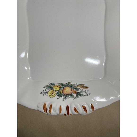 Vintage Porcelain Rectangle Serving Dish Fruit‎ Harvest Pattern Made In Japan - Picture 2 of 8